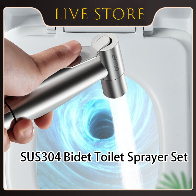 Sus304 Stainless Steel Handheld Bidet Toilet Sprayer Set 4in1 Bathroom