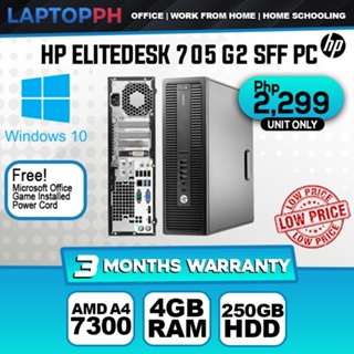 PC avec Écran HP EliteDesk 705 G1 SFF AMD A4 19 4Go RAM 500Go HDD