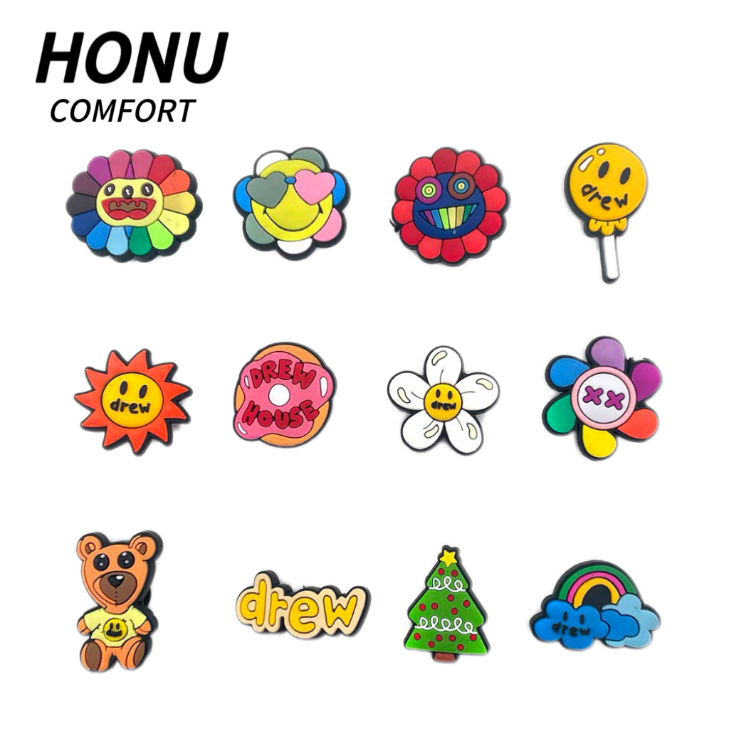 HONU Drew house series Justin Bieber jibbitz set crocs Pins shoes