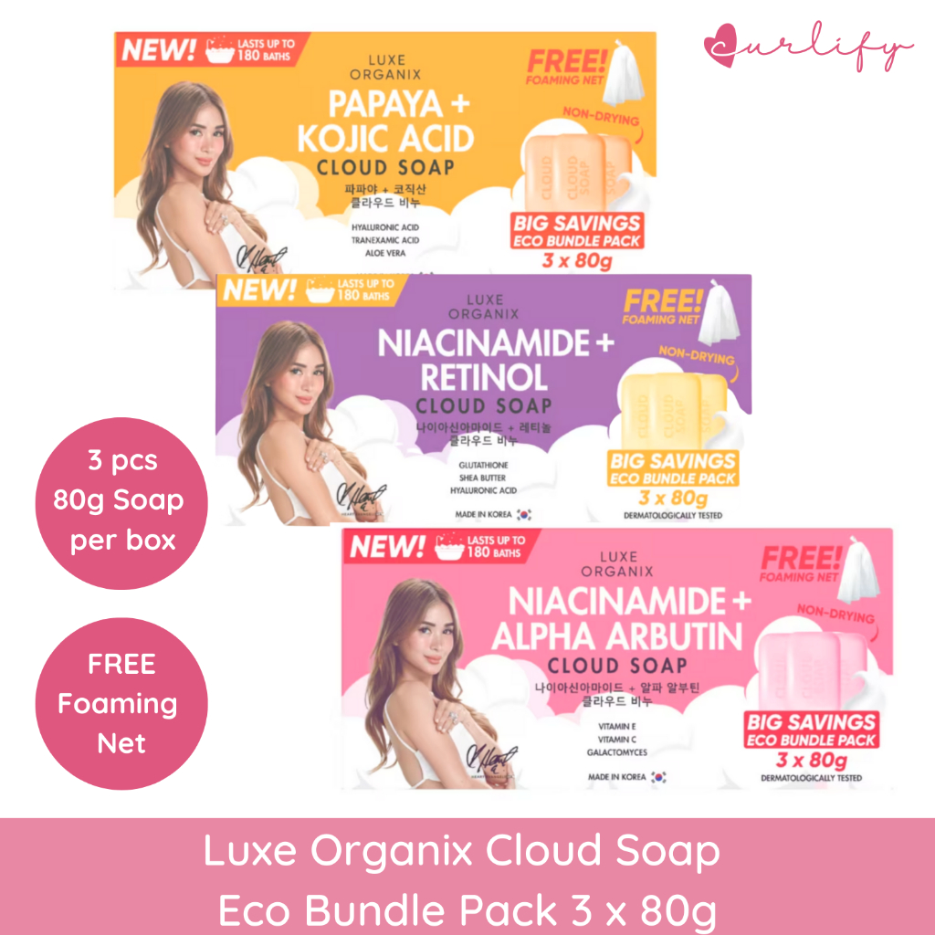 Luxe Organix Cloud Soap Eco Bundle Pack 3 x 80g | Shopee