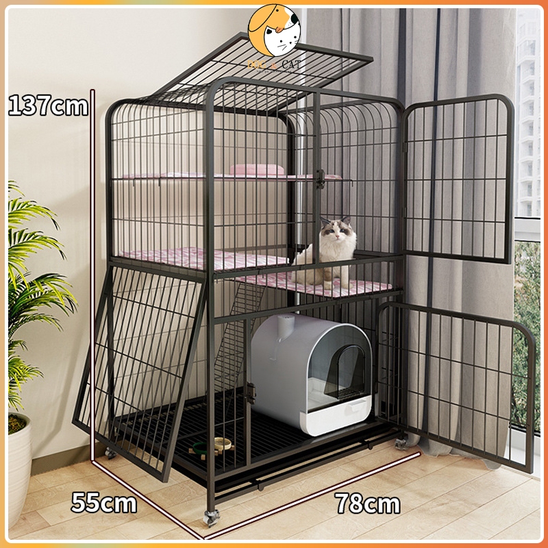 Mobile Cat Cage Large Kulungan Ng Pusa 2 3 4Level Pet Cage Cat House