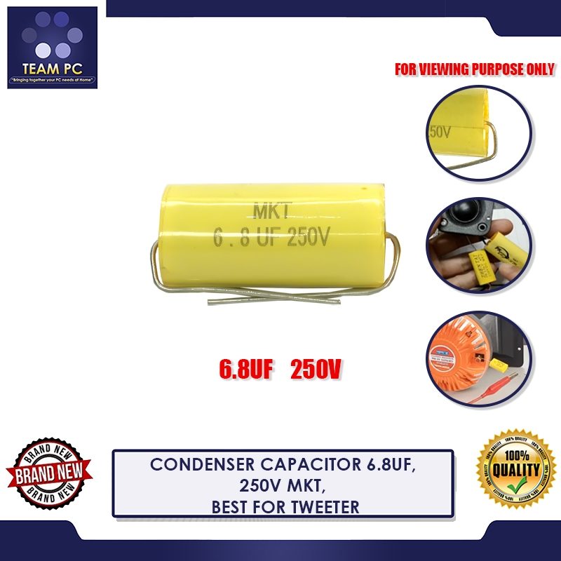 Condensatori Elettrolitici 6.8uF 250V 8x12mm - Lotto 10 Pezzi, ±20%