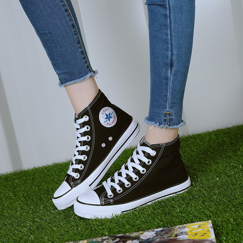 High-top canvas shoes for female students Korean style all-match ...