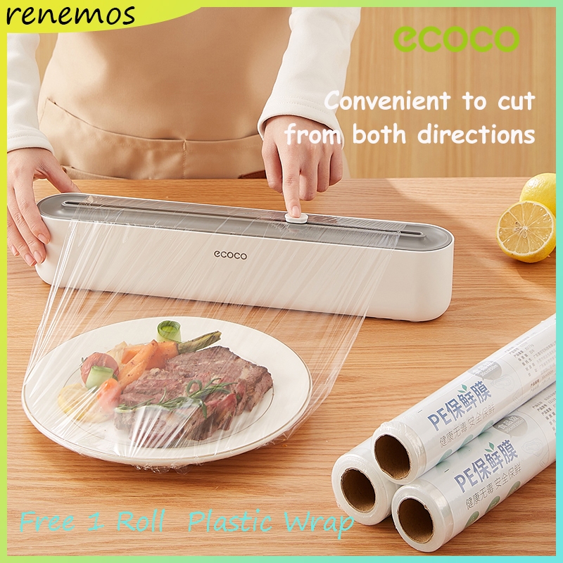 Ecoco Household Cling Wrap Dispenser Give Away 1Roll Cling Film Punch