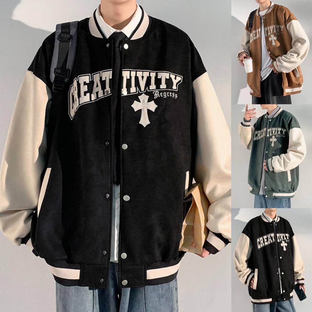 Men's Baseball Jacket Korean Casual Trend Men's Varstity Top Men's Coat
