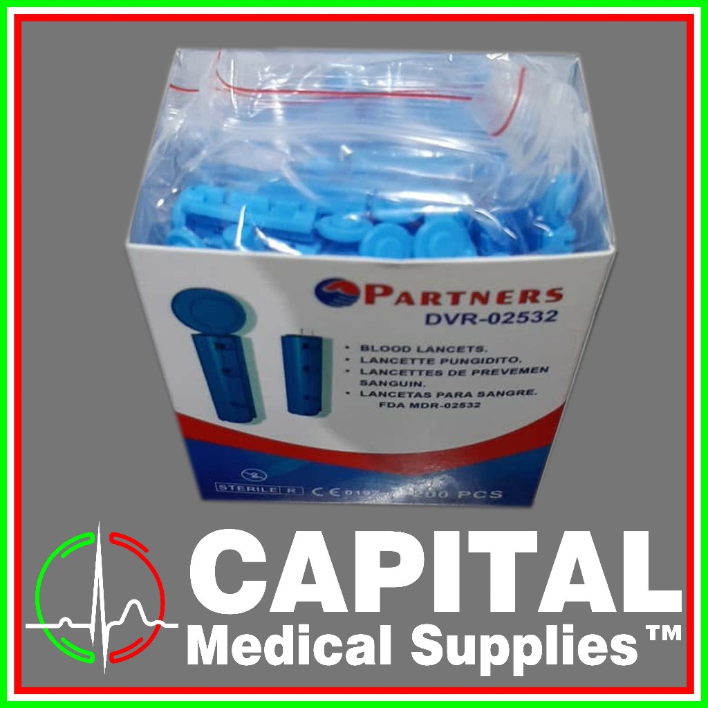 Blood Lancet Sterile Lancets (Partners 200's/Winguard 100pcs) (PARTNERS