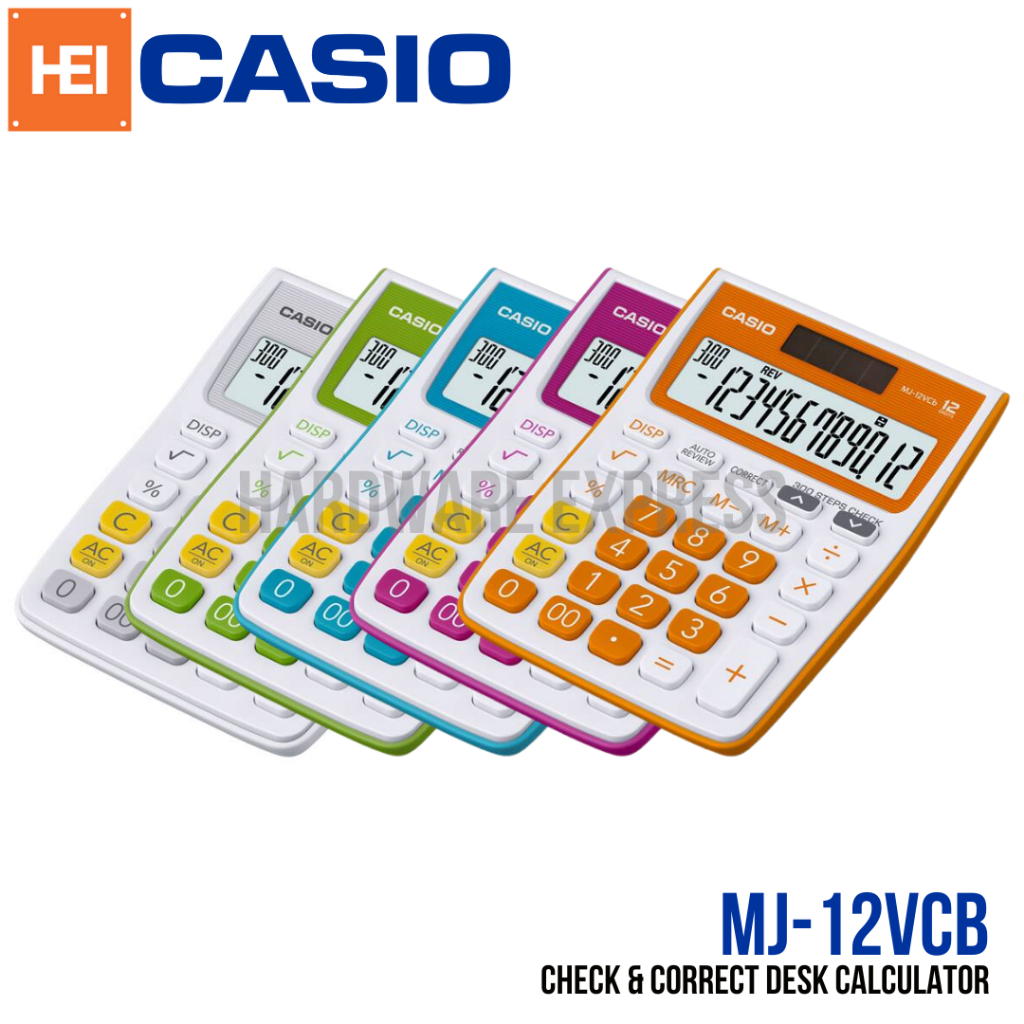 Casio MJ-12VCb Check & Correct Desk Type Calculator (12 Digits ...