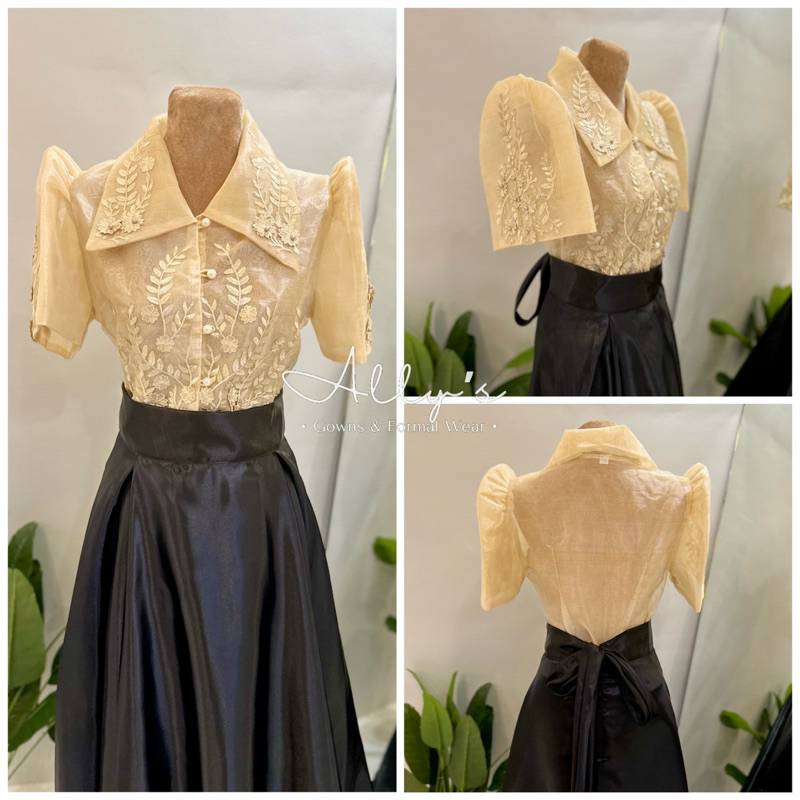 Modern Filipiniana Organza Top FLORA | Shopee Philippines