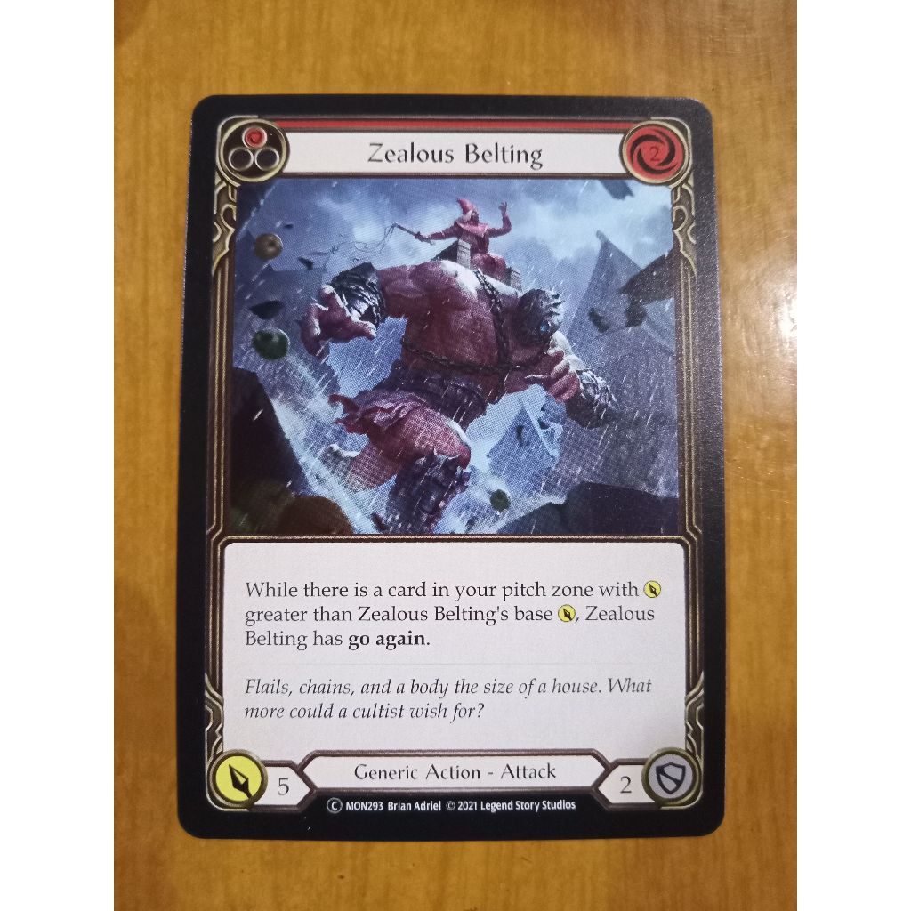 FAB Zealous Belting Common Monarch Flesh and Blood TCG Generic