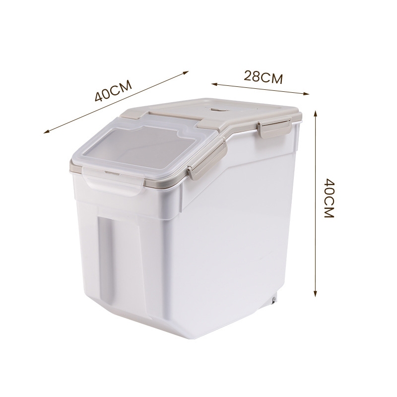 25kg Capacity Rice Storage Container with Locking Lid Measuring Cup ...