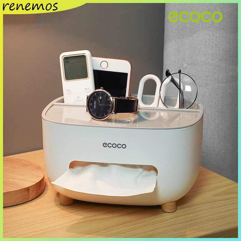 Ecoco Tissue Holder for Table Tissue Box with Mobile Phone Holder ...