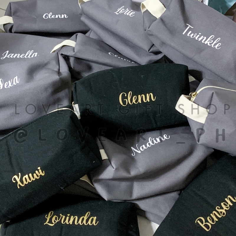Personalized Makeup Canvas Pouch Bridesmaid pouch Wedding Personalized  Cosmetic Bag