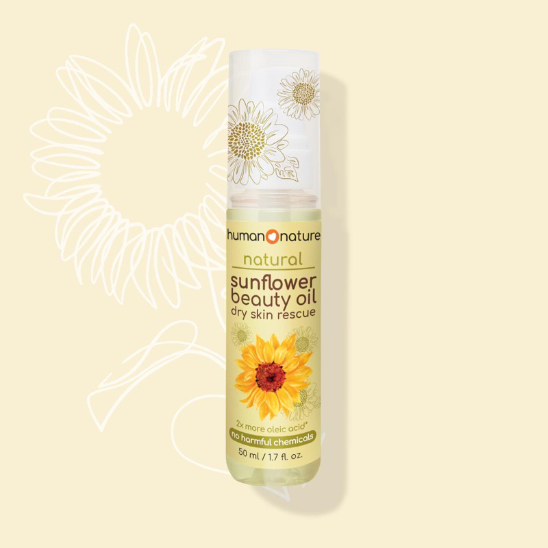 HUMAN NATURE Sunflower Beauty Oil LUXE / Dry Skin Rescue 50m Shopee