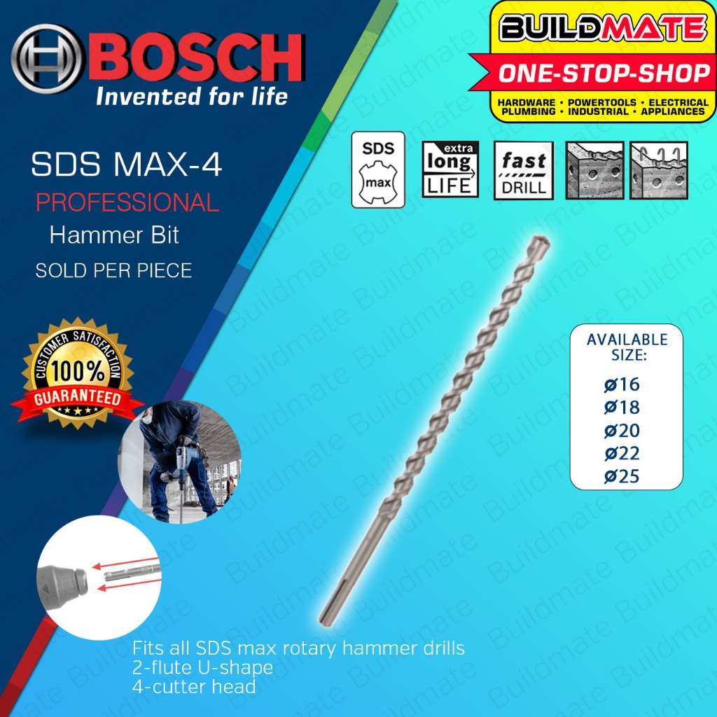 Buildmate x BOSCH SDS MAX-4 Rotary Hammer Concrete Masonry Drill Bit ...