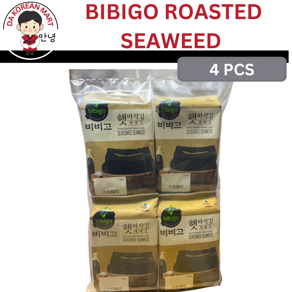 4 PCS Bibigo Savory Roasted Korean Seasoned Seaweed Nori 4g | Shopee ...