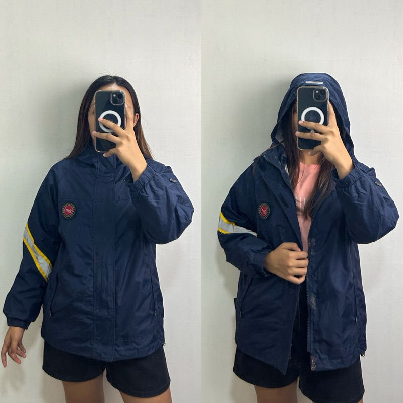 Navy Blue Windbreaker Jacket with Hoods Shopee Philippines
