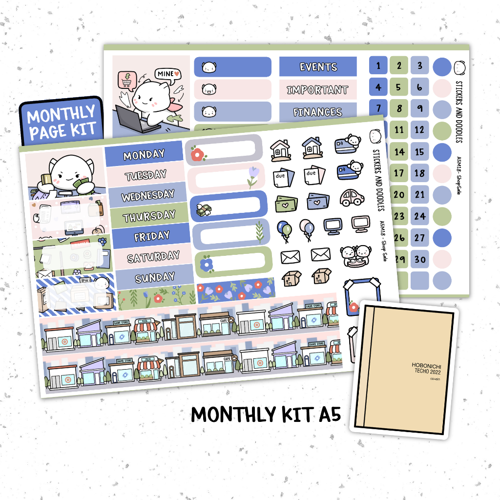 SD-18 A5M MONTHLY Kit Shop Sale - Hobonichi Cousin Layout Planner ...