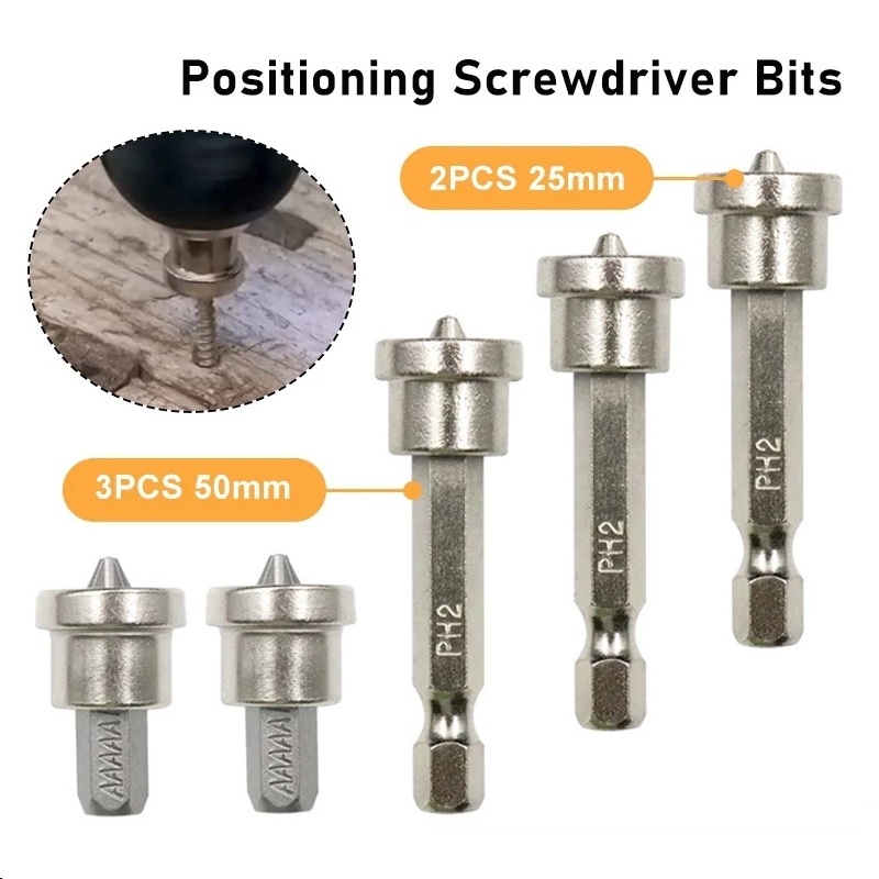 5PCS Magnetic Positioning Screwdriver Bits Screw Positioning Bit Hex ...