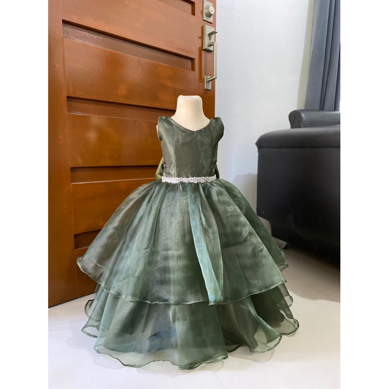 Flower girl dresses olive green clearance