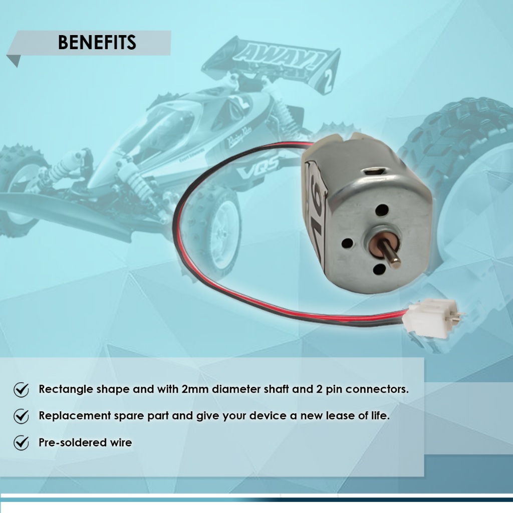 PC PO DC MOTOR with MICRO JST PH 2.0 M+F 2-PIN WIRE, 130-SIZE, BEST for ...