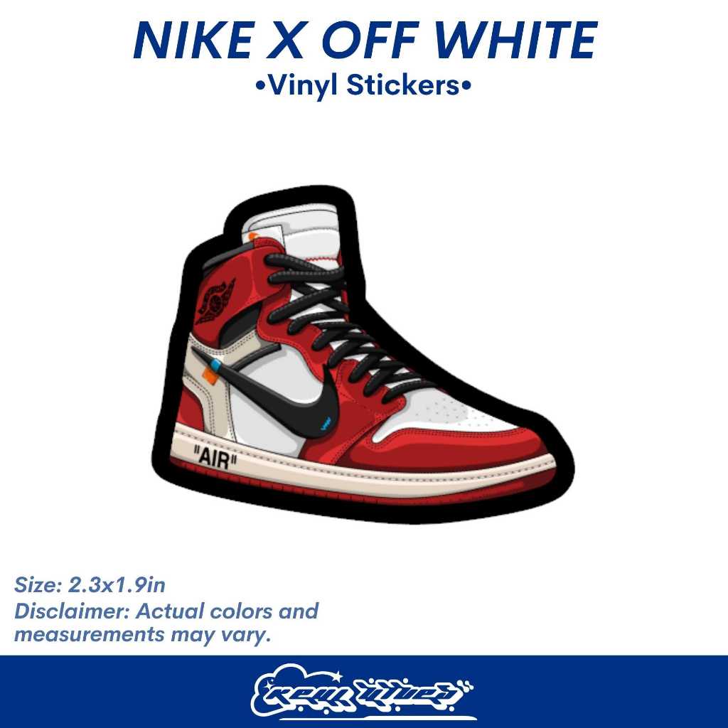off white x nike air jordan sticker shoes sneakers Vinyl Stickers