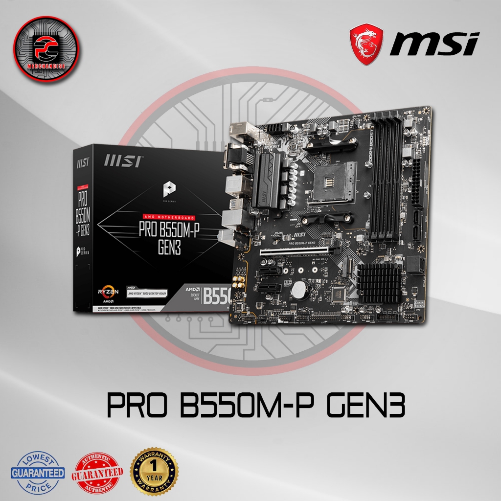 PRO B550P GEN3 MSI MOTHERBOARD Shopee Philippines