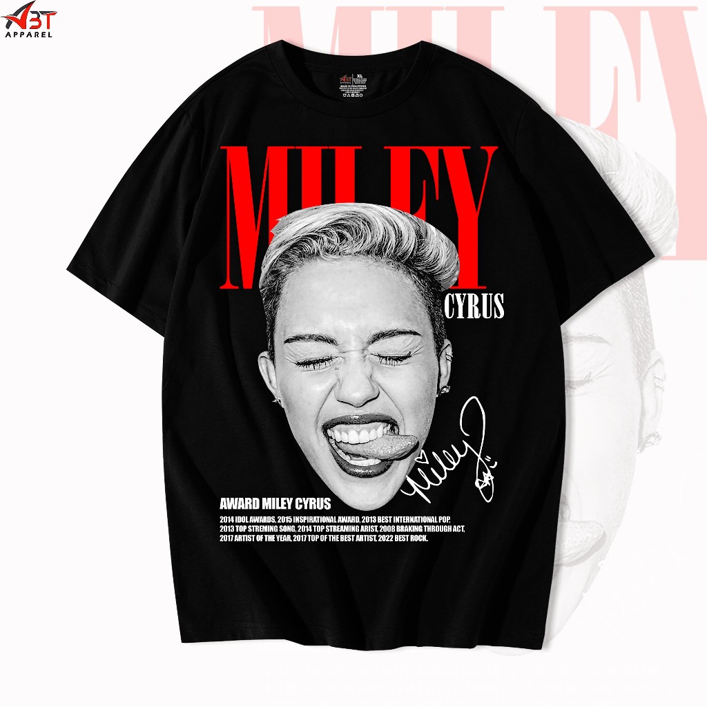 T-shirt Miley Cyrus Multicolore - 100% Coton, Tailles S à 5XL, Cadeau Fan, Modèle TT664