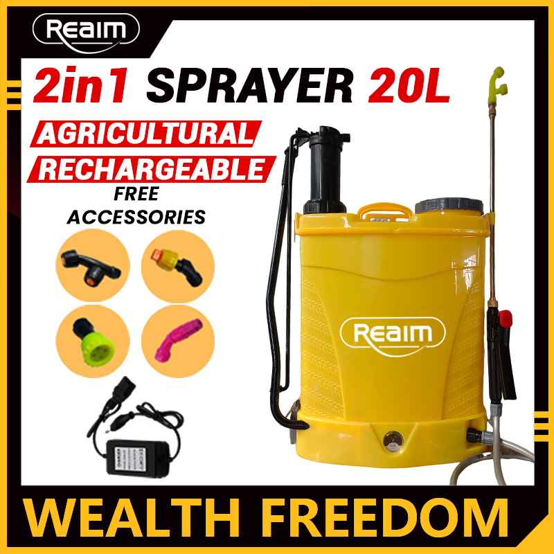【REAIM】20L Electric Sprayer Agriculture Rechargeable Knapsack 16L/18L ...