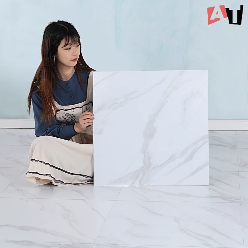 45x45cm Marble Floor Sticker Waterproof Vinyl Tiles Flooring Self