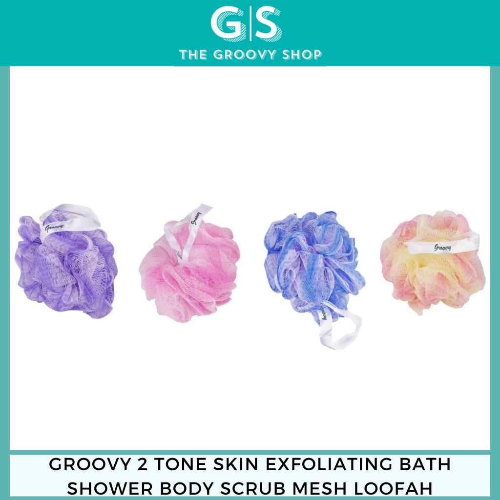 Groovy 2 Tone Skin Exfoliating Body Scrub | Mesh Bath Shower Loofah ...