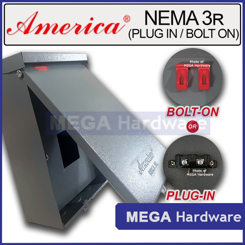 America Safety Breaker Enclosure NEMA 3R (For Outdoor)(Bolt On Or Plug