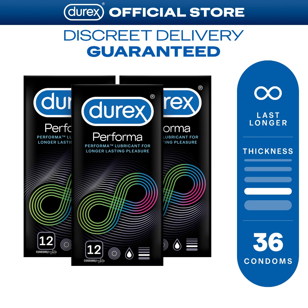 Durex Performa Extended Pleasure Lubricated Condoms 12s Set Of 3 36 Condoms Shopee Philippines 6107