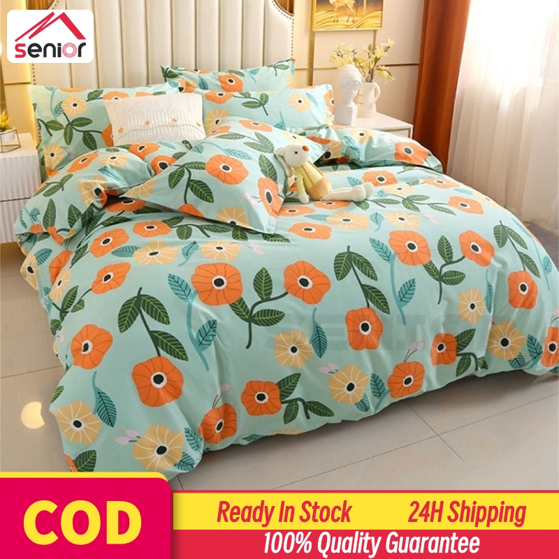 4 in 1 Bedding Set Queen King Size Bedsheet with Pillow Case Duvet