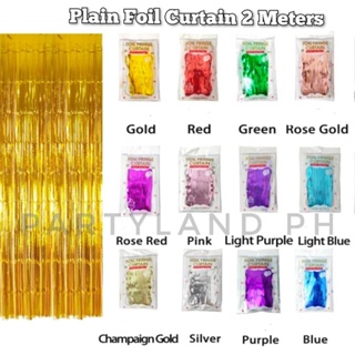 2/4pcs 2m Gold Aluminium Foil Streamers Party Decorations Fringe Curtain  For Birthday Party Streamers Decorations