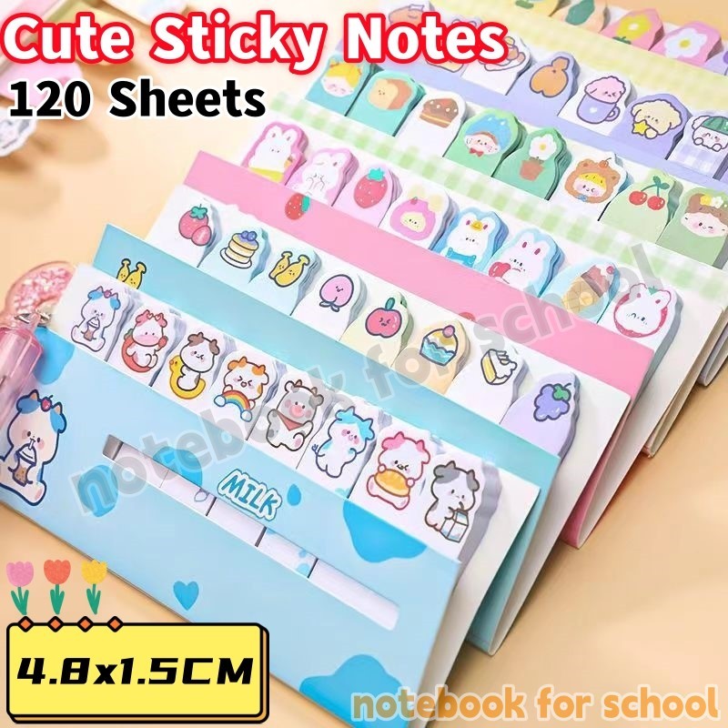 NFS 120 Sheets Cute Sticky Notes Animal Index Post it Note Cartoon Memo ...