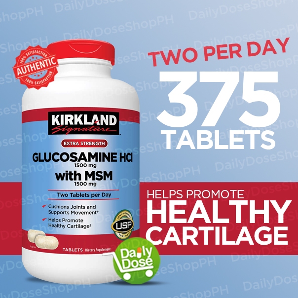 Authentic Kirkland Glucosamine with MSM, 375 Tablets Shopee Philippines