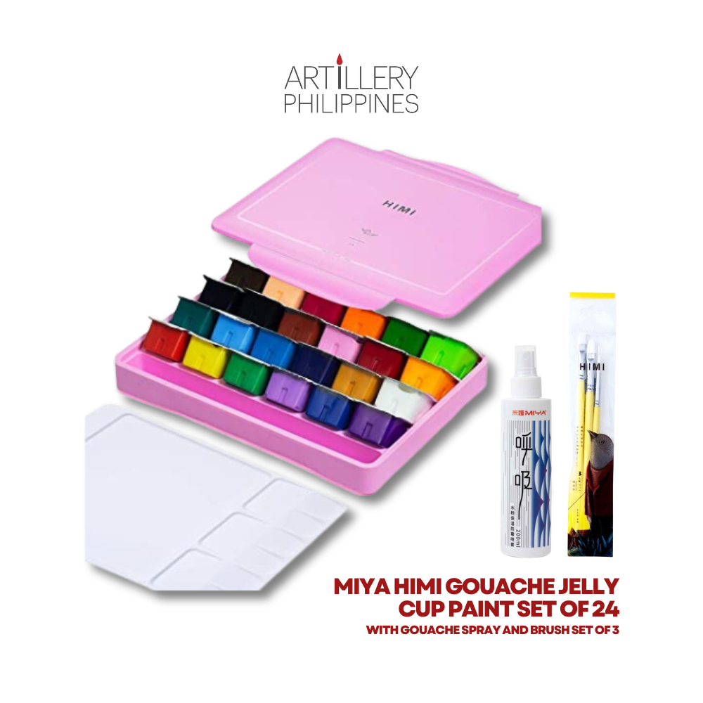 MIYA Himi Gouache Jelly Cup Paint Set Of 24 With Brushes + Gouache
