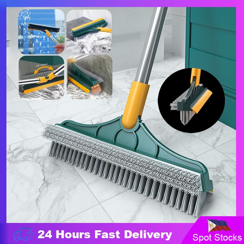 Floor Scrub Brush 2 in 1 Scrape&brush Push Broom Stiff Bristle 37