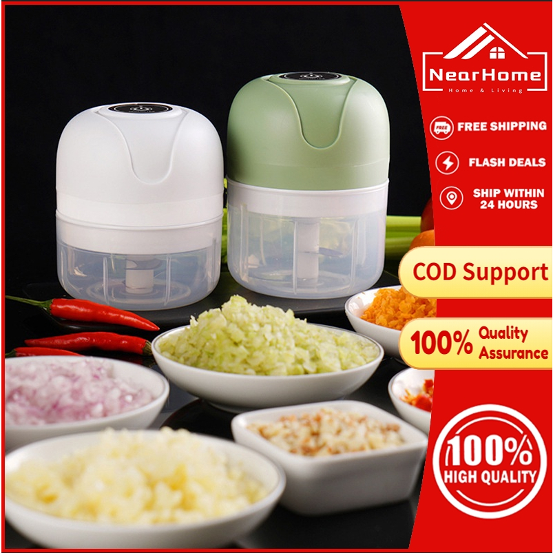 100ml Wireless Electric Garlic Chopper Garlic Grinder Mini Food Chopper ...