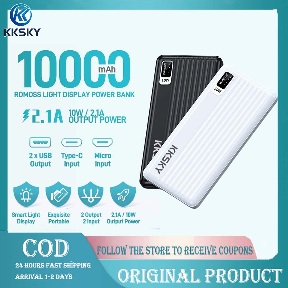 10000mah Powerbank Original Slim And Tiny Portable Li Polymer Fast Charging With Led Lcd Dual 7205