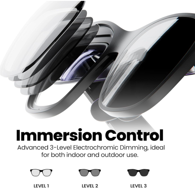 XREAL Air 2 Pro AR Glasses, The Ultimate Wearable Display with 3-Level ...
