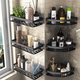 Wall Mounted Bathroom Shelf Floating Shelf Shower Shampoo Hanging Holder  Rack Punch-Free Self-Adhesive Wall Storage Organizer 