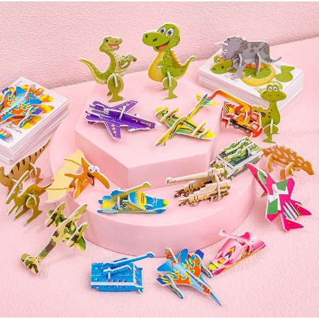 Dinosaur 3D Paper Puzzle For Kids Educational Montessori Toys Funny DIY ...