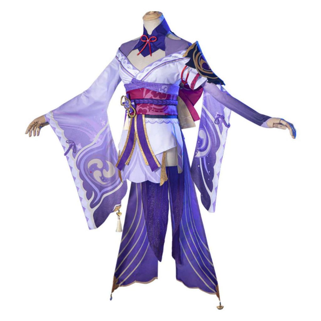 Genshin Impact Raiden Shogun Cosplay Costume Jacquard Fabric Uniform ...