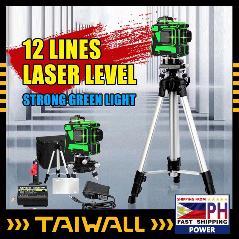 [Including tripod] 5/12 3D laser level self leveling 360 ° LED display ...