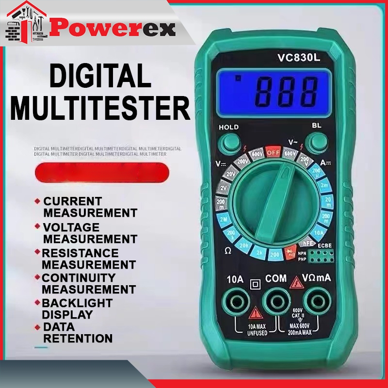 Digital Multimeter VC830L Digital Multifunction Multimeter AC & DC 10A Pointer Multimeter