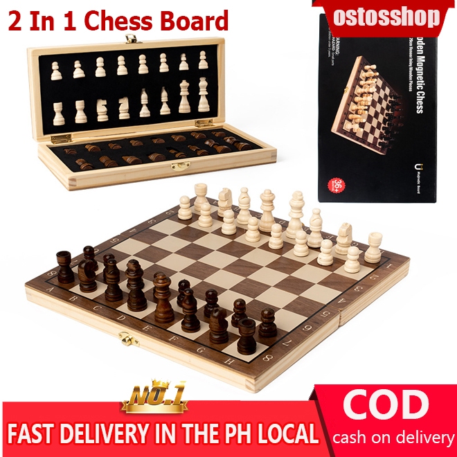 Ostosshop Wooden Chessboard Folding Board Chess Game International ...