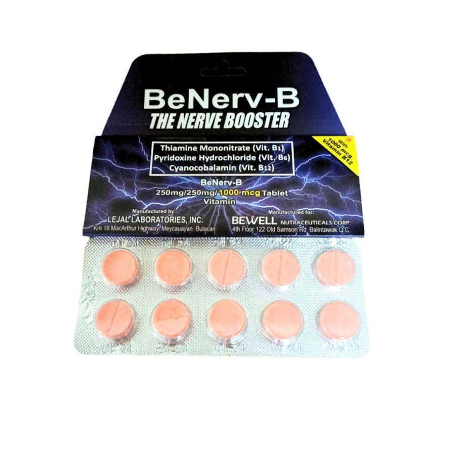 BeNervB Vitamin B1 + B6 + B12 10's Tablets for Nerve Supplement