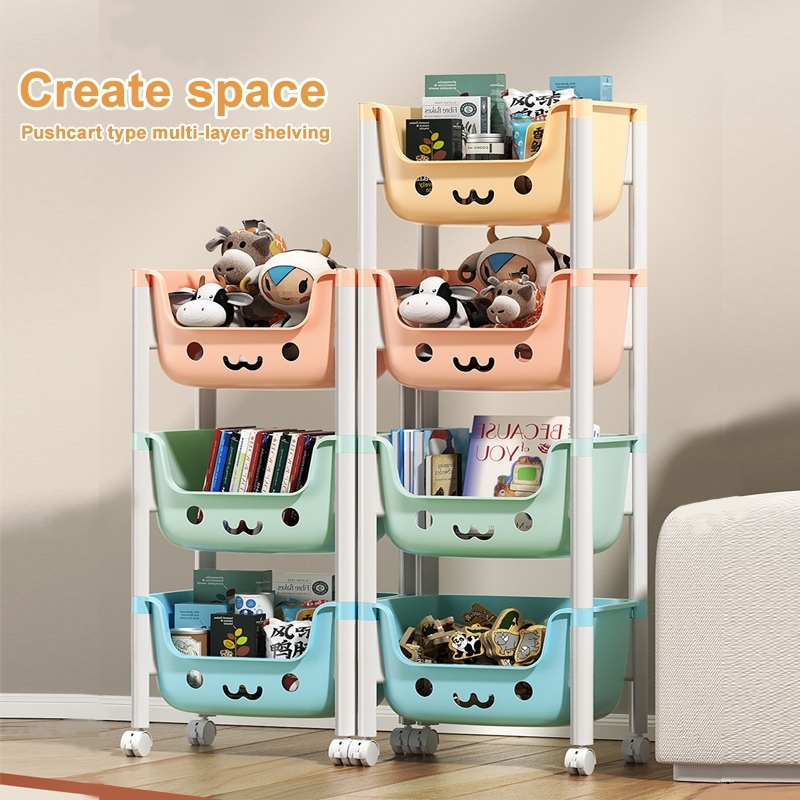 Moving rack Kids Toy Storage Rack Children's Bookshelf Toy Snack ...