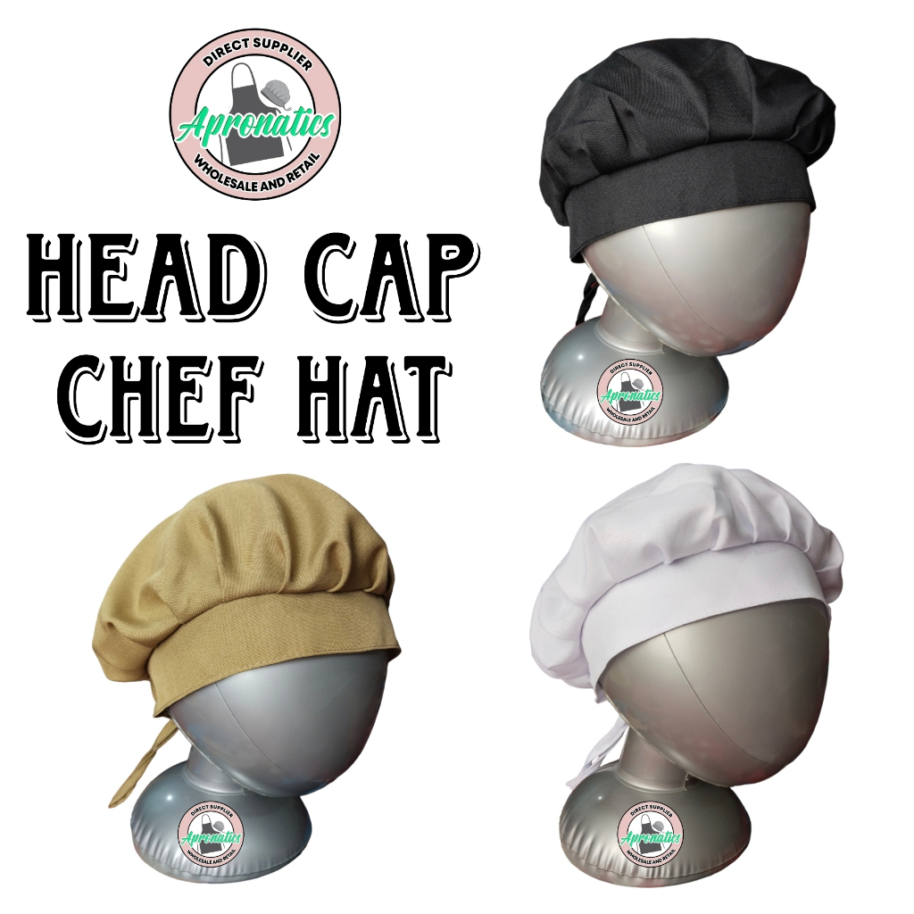 Chef Hat Head Cap Plain Adjustable | Shopee Philippines